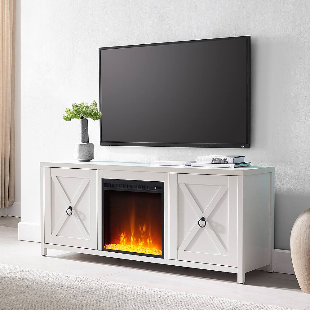 Alt View 35. Hudson&Canal - Granger Crystal Fireplace TV Stand for TVs Up to 65" - White.