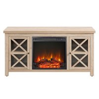 Camden&Wells - Colton Log Fireplace TV Stand for TVs Up to 55" - White Oak - Front_Zoom