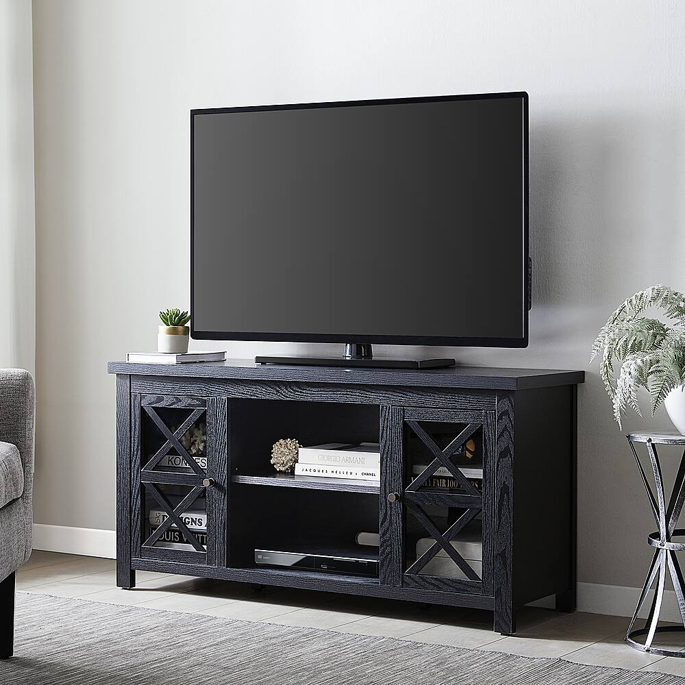 Alt View 2. Hudson&Canal - Colton TV Stand for TVs Up to 55" - Black Grain.