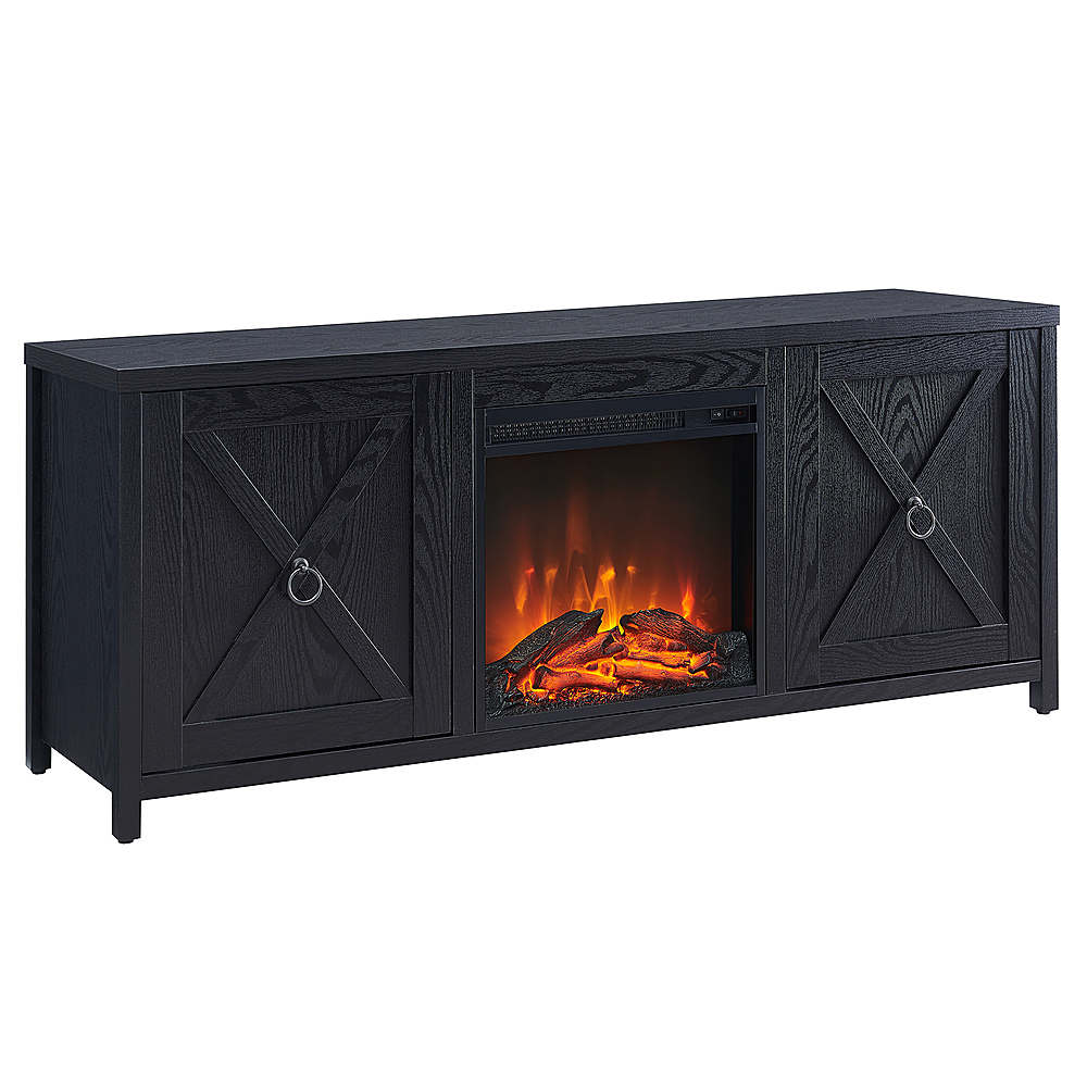 Angle View: Camden&Wells - Granger Log Fireplace TV Stand for TVs Up to 65" - Black Grain