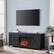 Alt View Zoom 35. Camden&Wells - Granger Log Fireplace TV Stand for TVs Up to 65" - Black Grain.