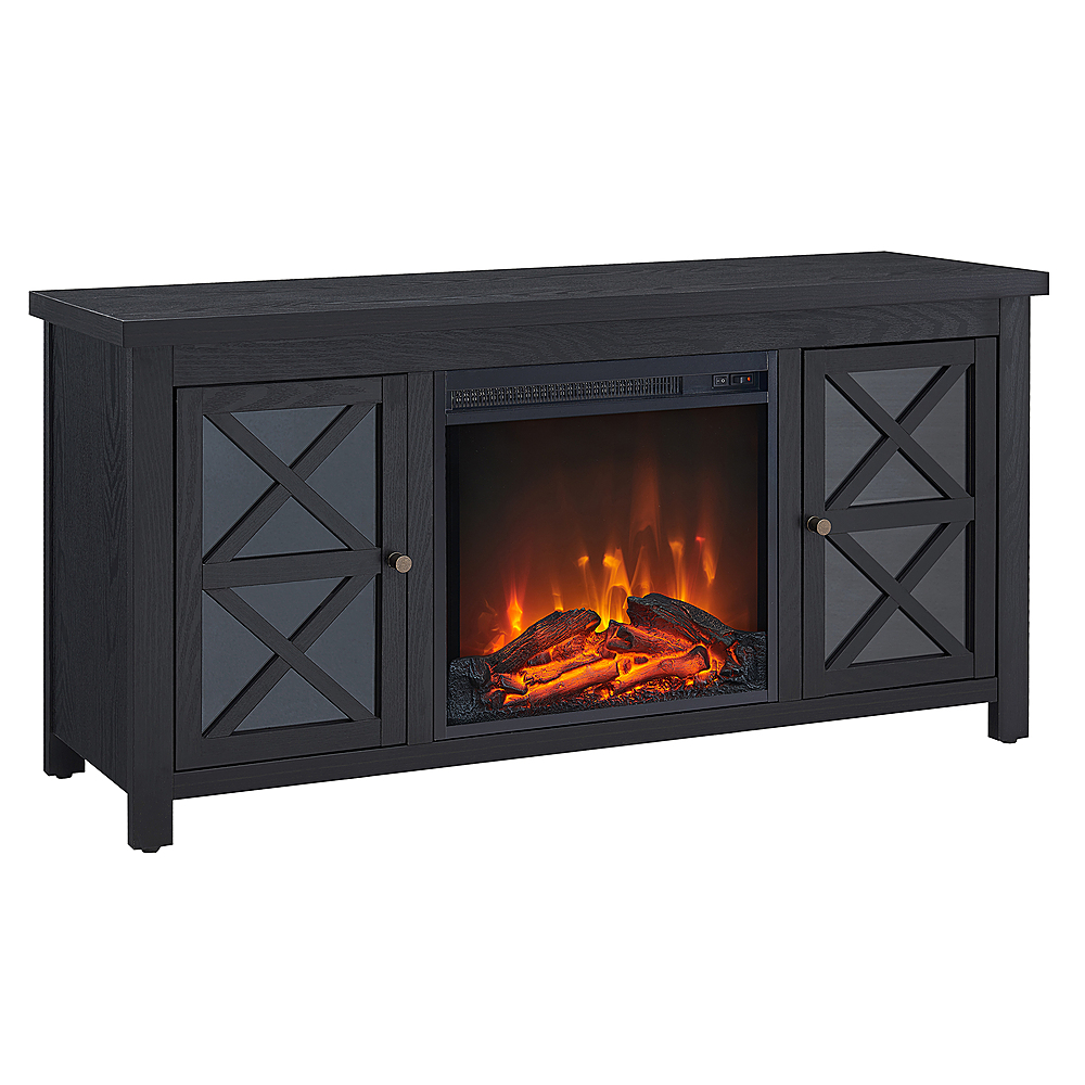 Angle View: Camden&Wells - Colton Log Fireplace TV Stand for TVs Up to 55" - Black Grain