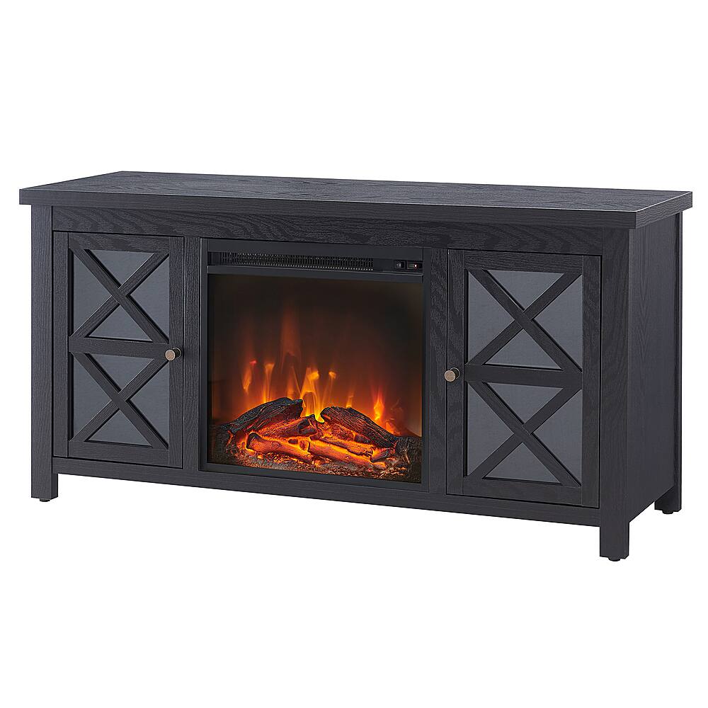 Alt View 13. Henn & Hart - Colton Log Fireplace TV Stand for TVs Up to 55" - Black Grain.