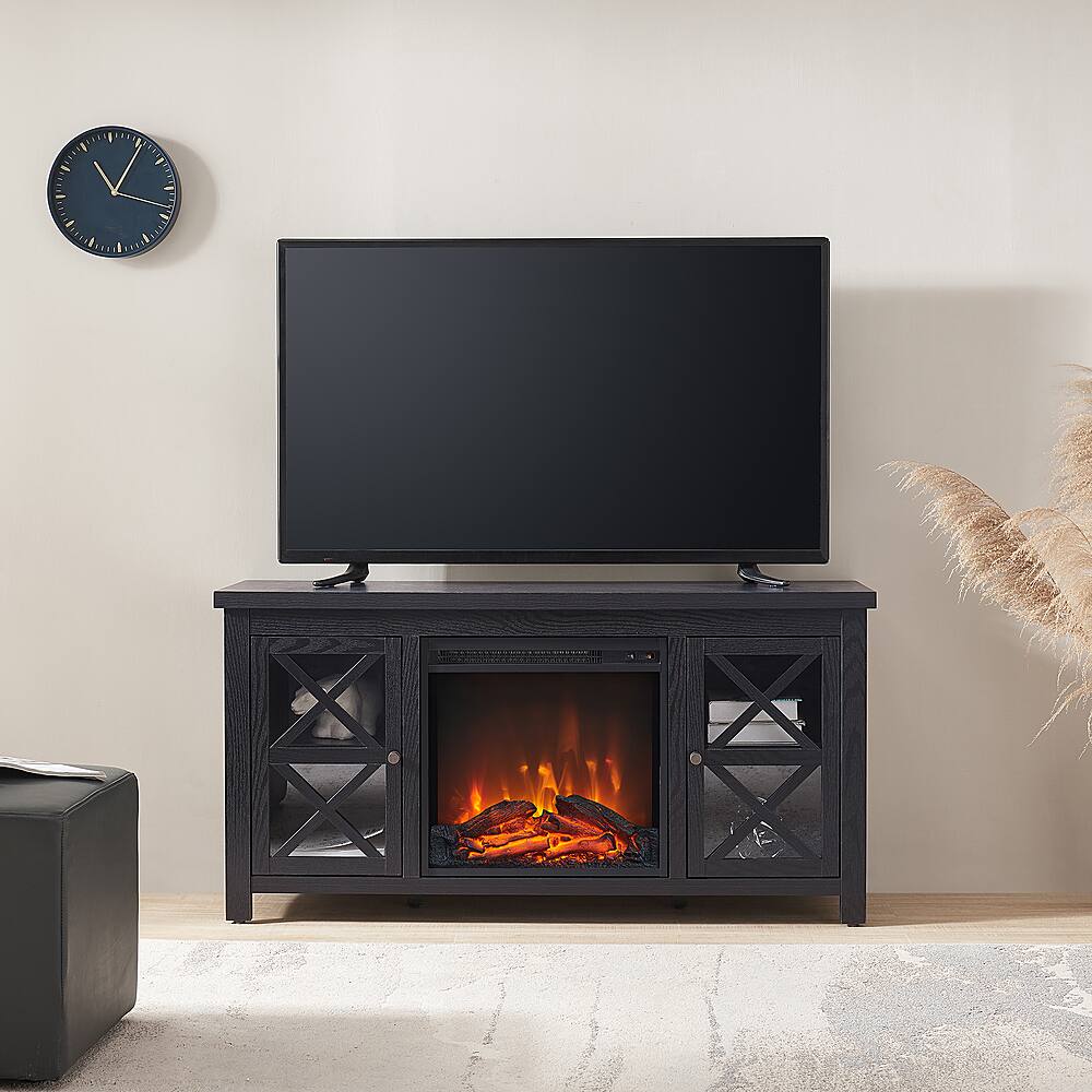Alt View 33. Henn & Hart - Colton Log Fireplace TV Stand for TVs Up to 55" - Black Grain.