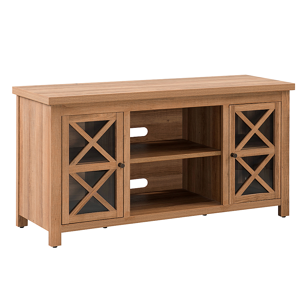 Angle View: Camden&Wells - Colton Log Fireplace TV Stand for TVs Up to 55" - Golden Oak