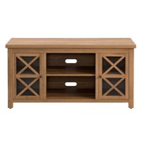 Camden&Wells - Colton Log Fireplace TV Stand for TVs Up to 55" - Golden Oak - Front_Zoom