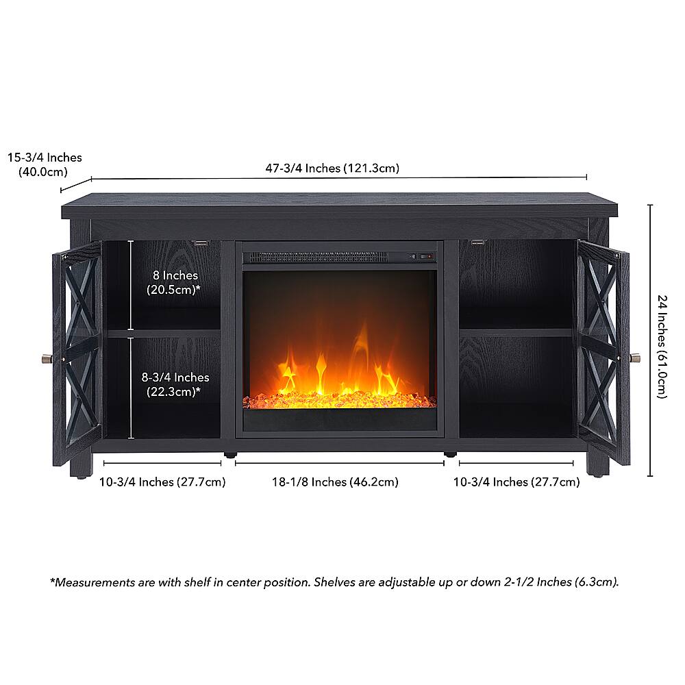 Alt View 11. Henn & Hart - Colton Crystal Fireplace TV Stand for TVs Up to 55" - Black Grain.