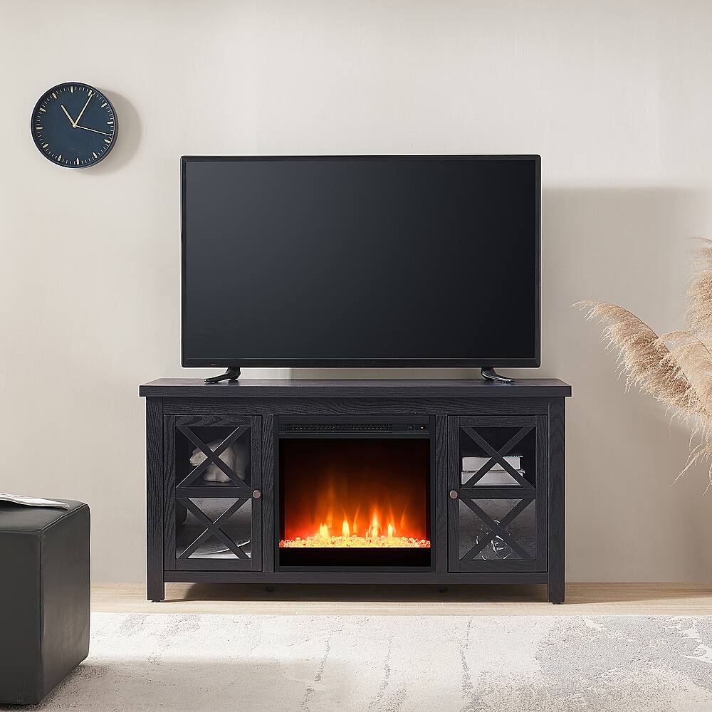 Alt View 16. Henn & Hart - Colton Crystal Fireplace TV Stand for TVs Up to 55" - Black Grain.