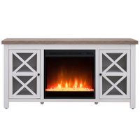 Camden&Wells - Colton Crystal Fireplace TV Stand for TVs Up to 55" - White/Gray Oak - Front_Zoom