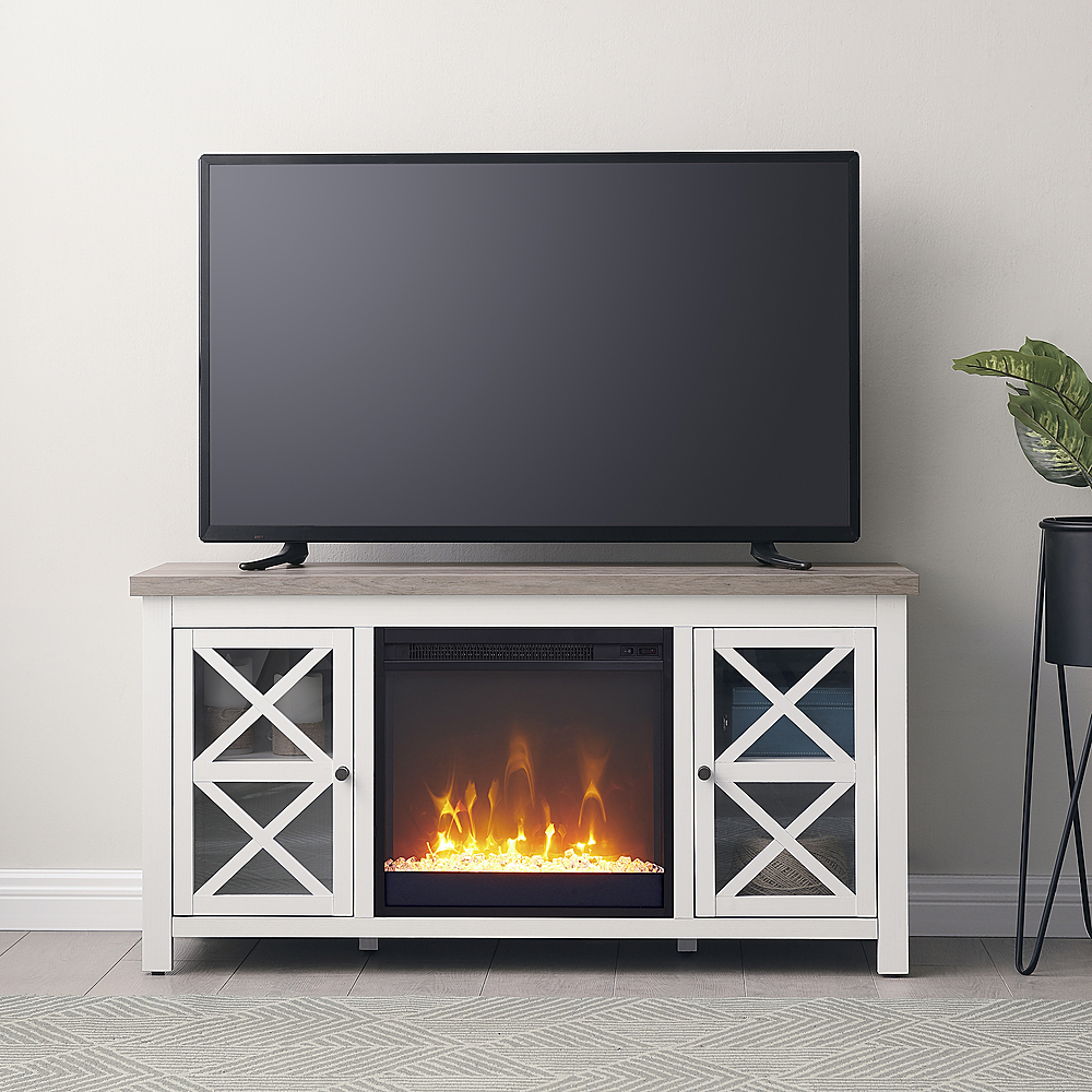 Classic Flame Terryville White TV Stand for TVS up to 55/" With Electric Fireplac for sale online