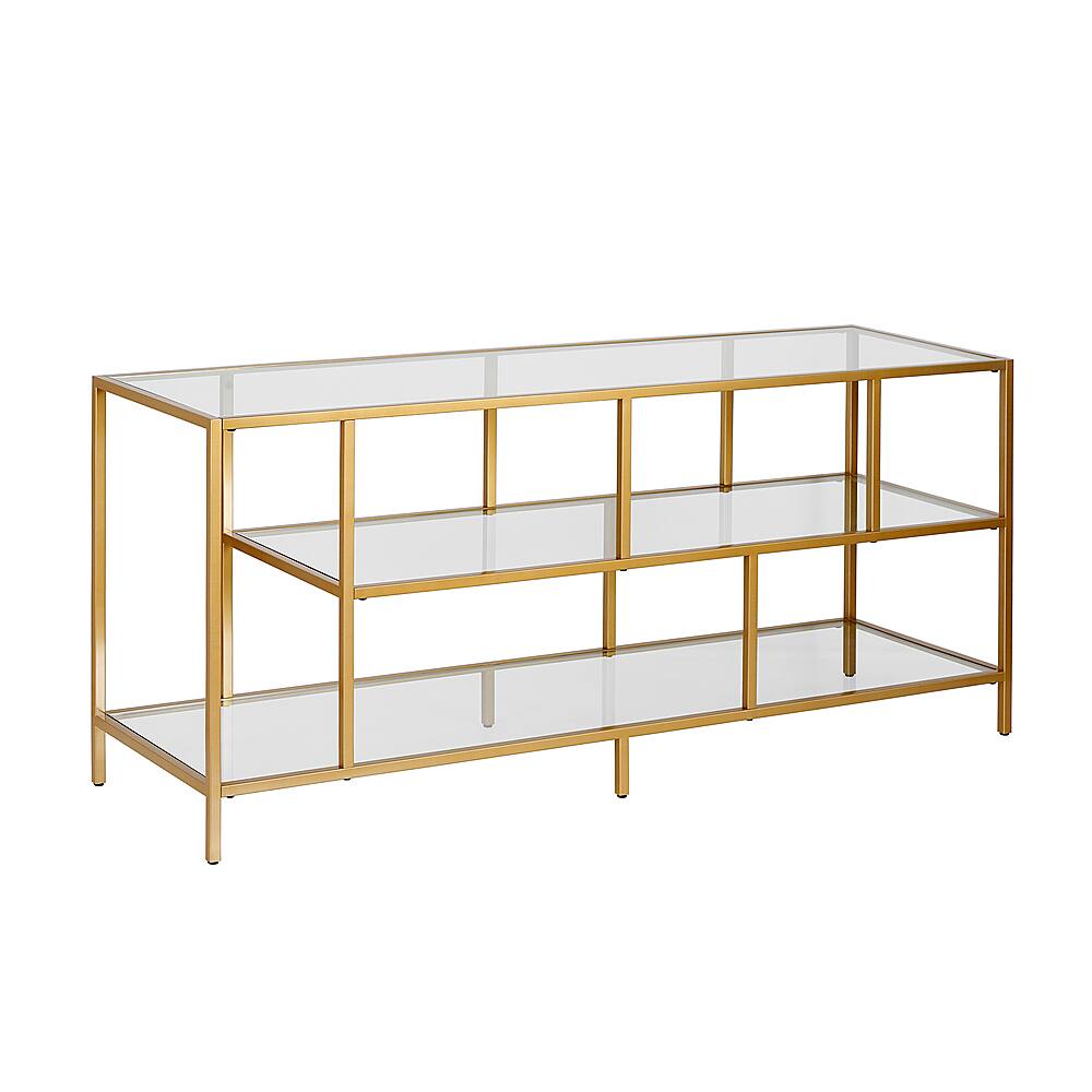 Alt View 14. Hudson&Canal - Winthrop TV Stand for TVs Up to 60" - Brass/Glass.