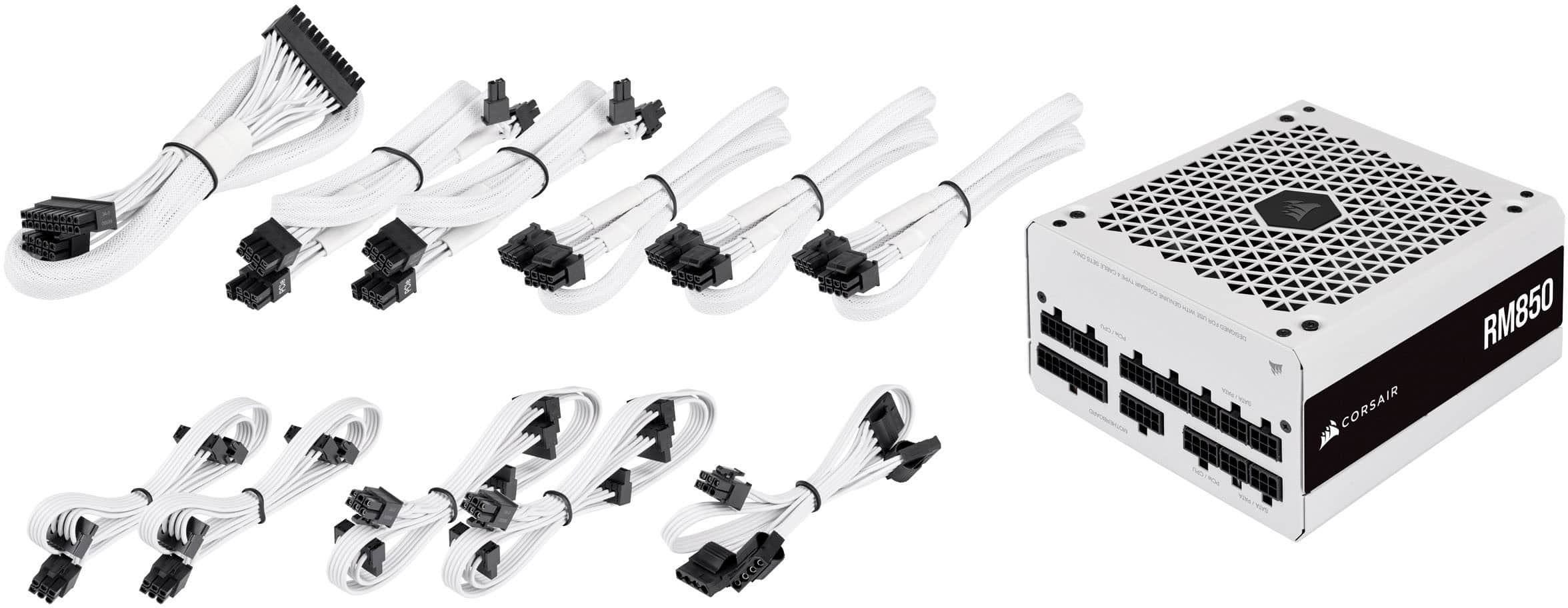 Alt View 17. CORSAIR - RM Series RM850 850W ATX 80 PLUS GOLD Certified Fully Modular Power Supply - White.