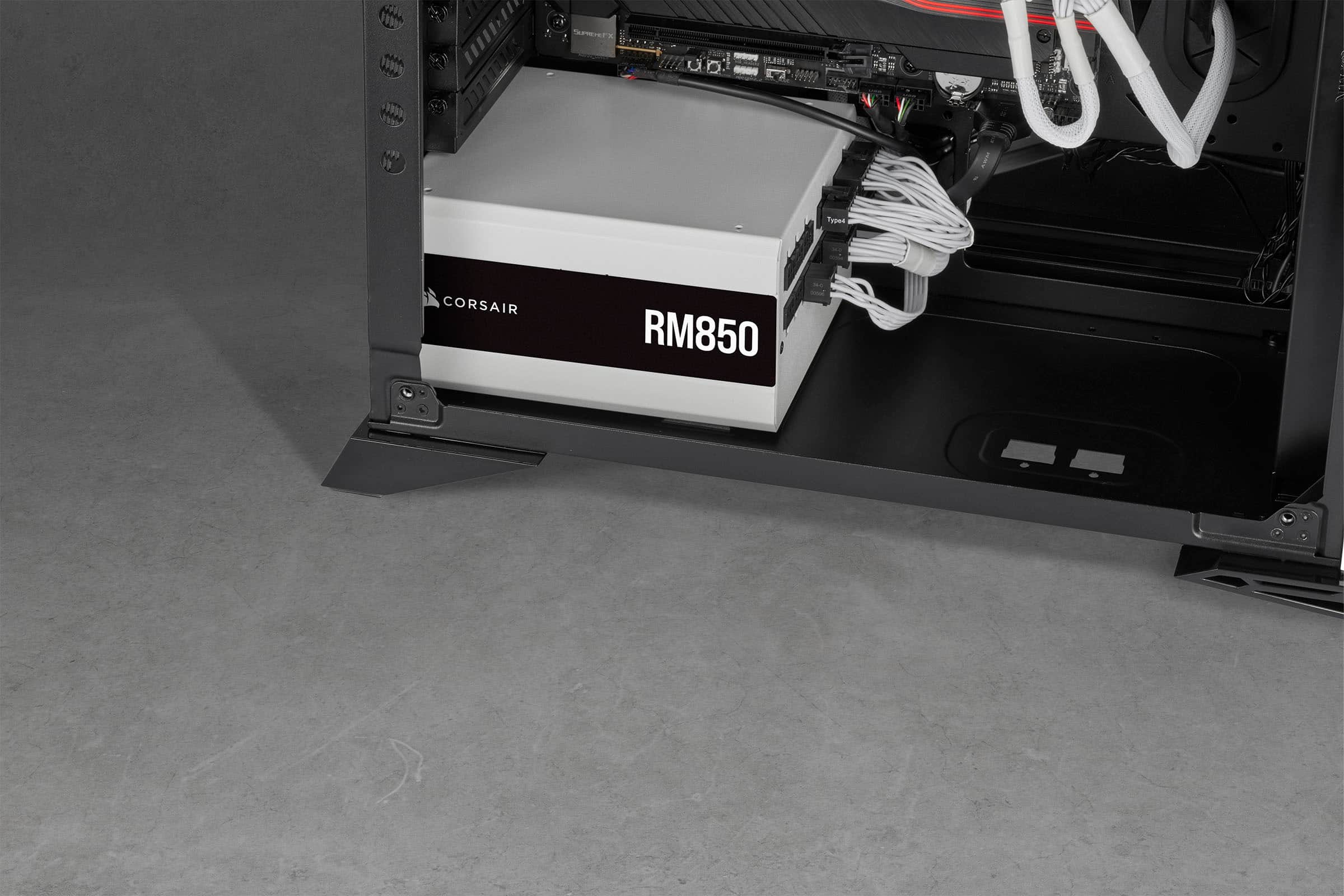 Alt View 19. CORSAIR - RM Series RM850 850W ATX 80 PLUS GOLD Certified Fully Modular Power Supply - White.