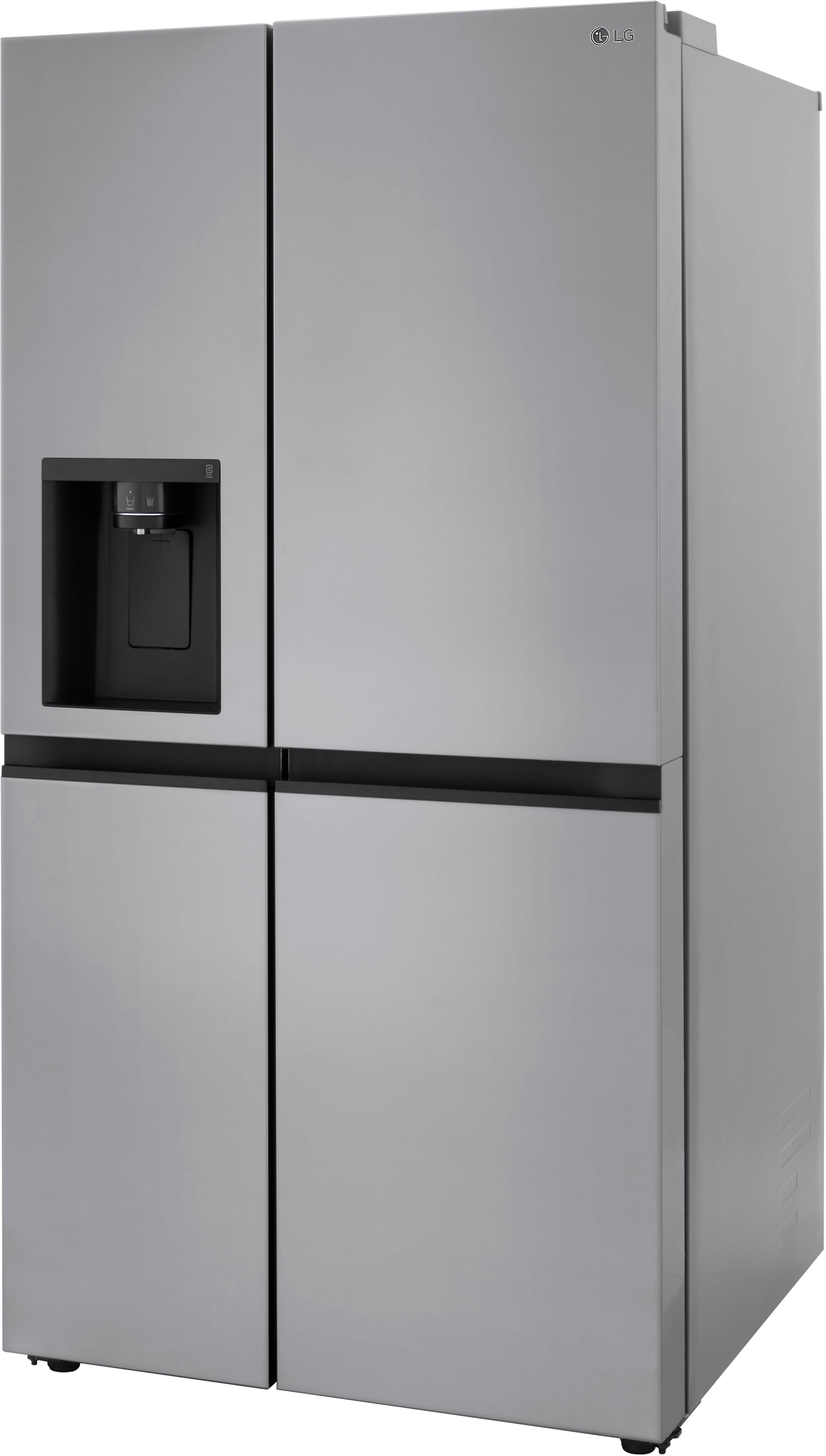 Angle. LG - 23 Cu. Ft. Side-by-Side Counter-Depth Refrigerator with Smooth Touch Dispenser - Stainless Steel.