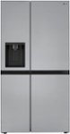 Front. LG - 23 Cu. Ft. Side-by-Side Counter-Depth Refrigerator with Smooth Touch Dispenser - Stainless Steel.