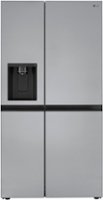 LG - 23 Cu. Ft. Side-by-Side Counter-Depth Refrigerator with Smooth Touch Dispenser - Stainless steel - Front_Zoom
