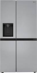 LG - 23 Cu. Ft. Side-by-Side Counter-Depth Refrigerator with Smooth Touch Dispenser - Stainless Steel - Front_Zoom