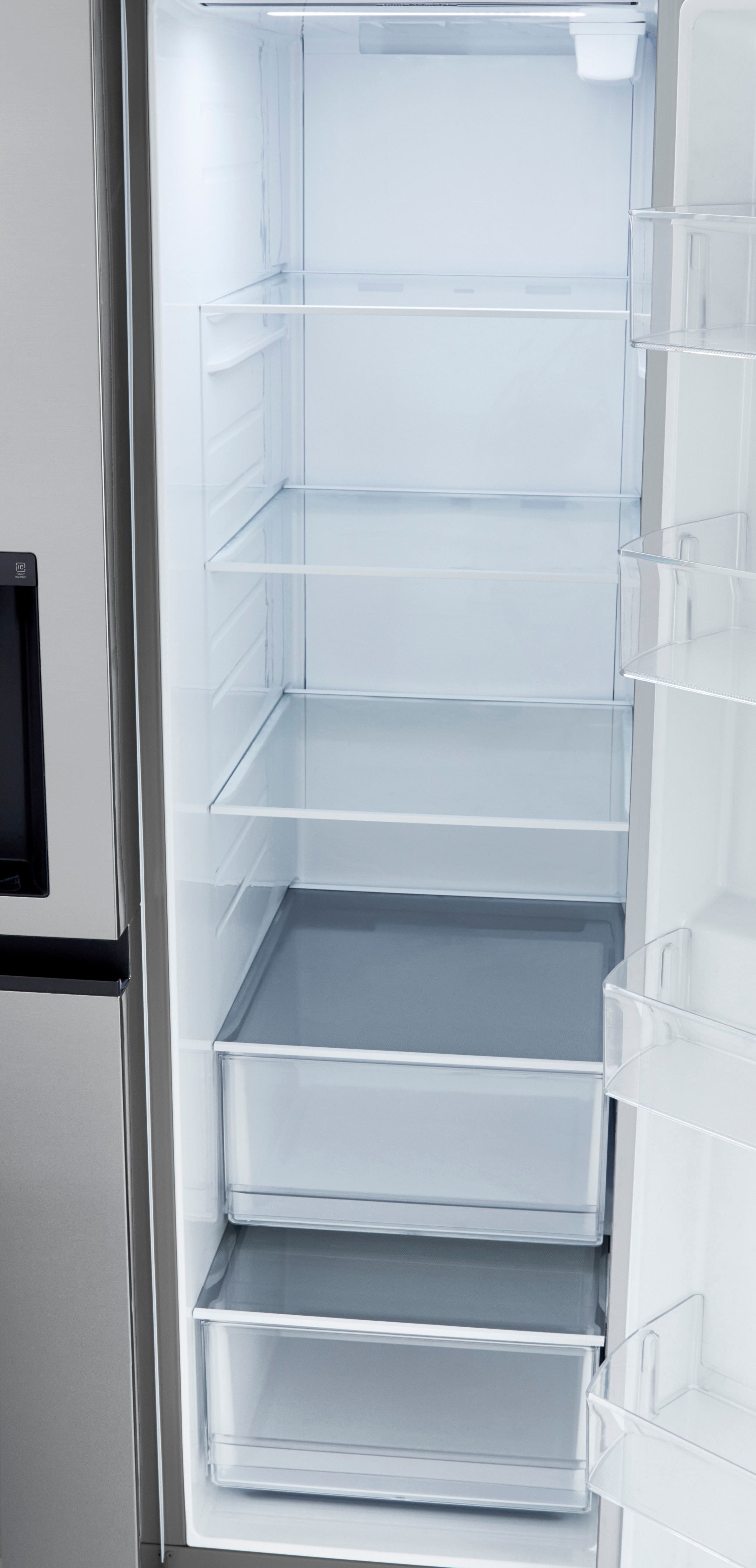 Alt View 12. LG - 23 Cu. Ft. Side-by-Side Counter-Depth Refrigerator with Smooth Touch Dispenser - Stainless Steel.