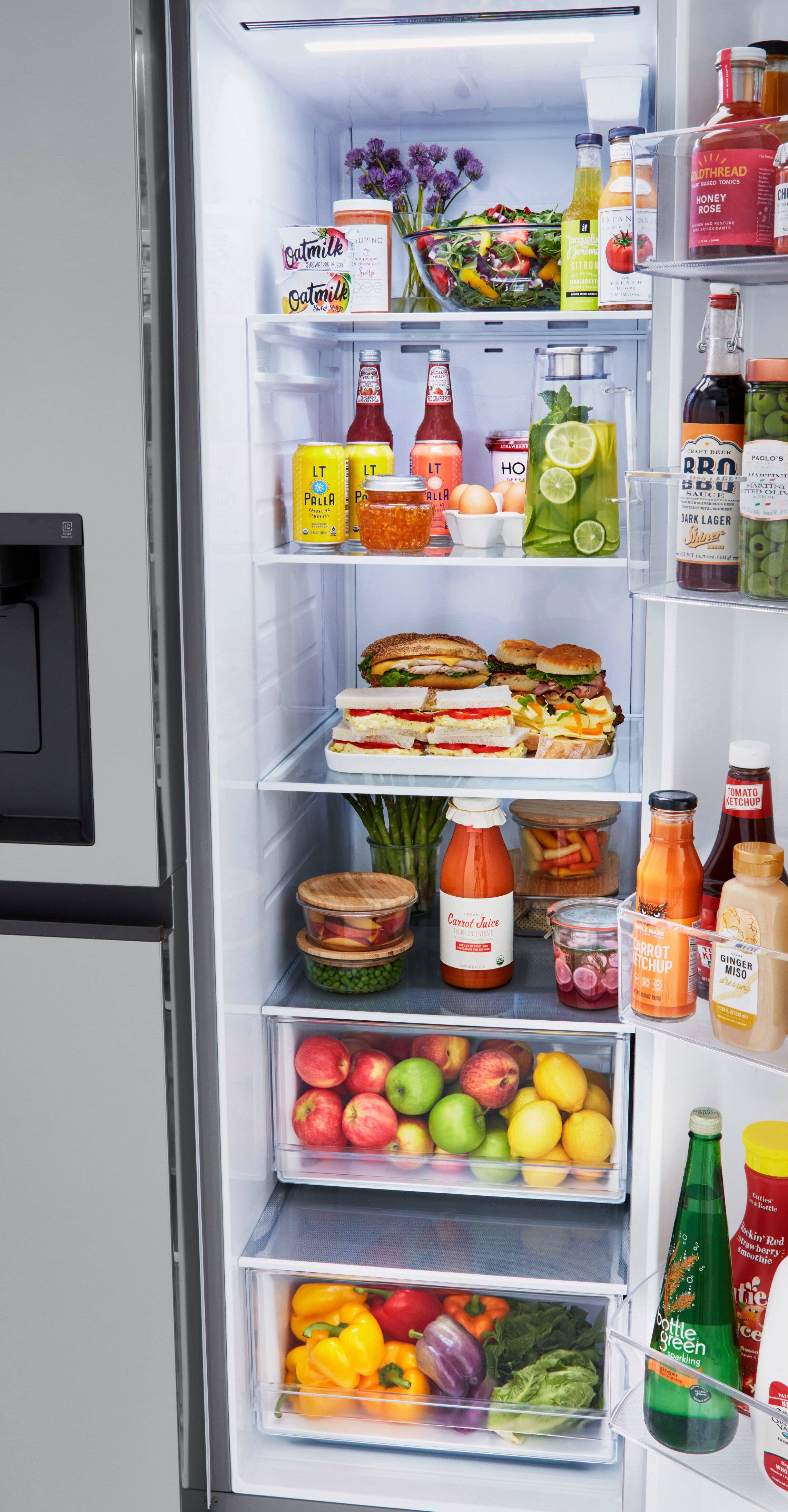 Alt View 14. LG - 23 Cu. Ft. Side-by-Side Counter-Depth Refrigerator with Smooth Touch Dispenser - Stainless Steel.