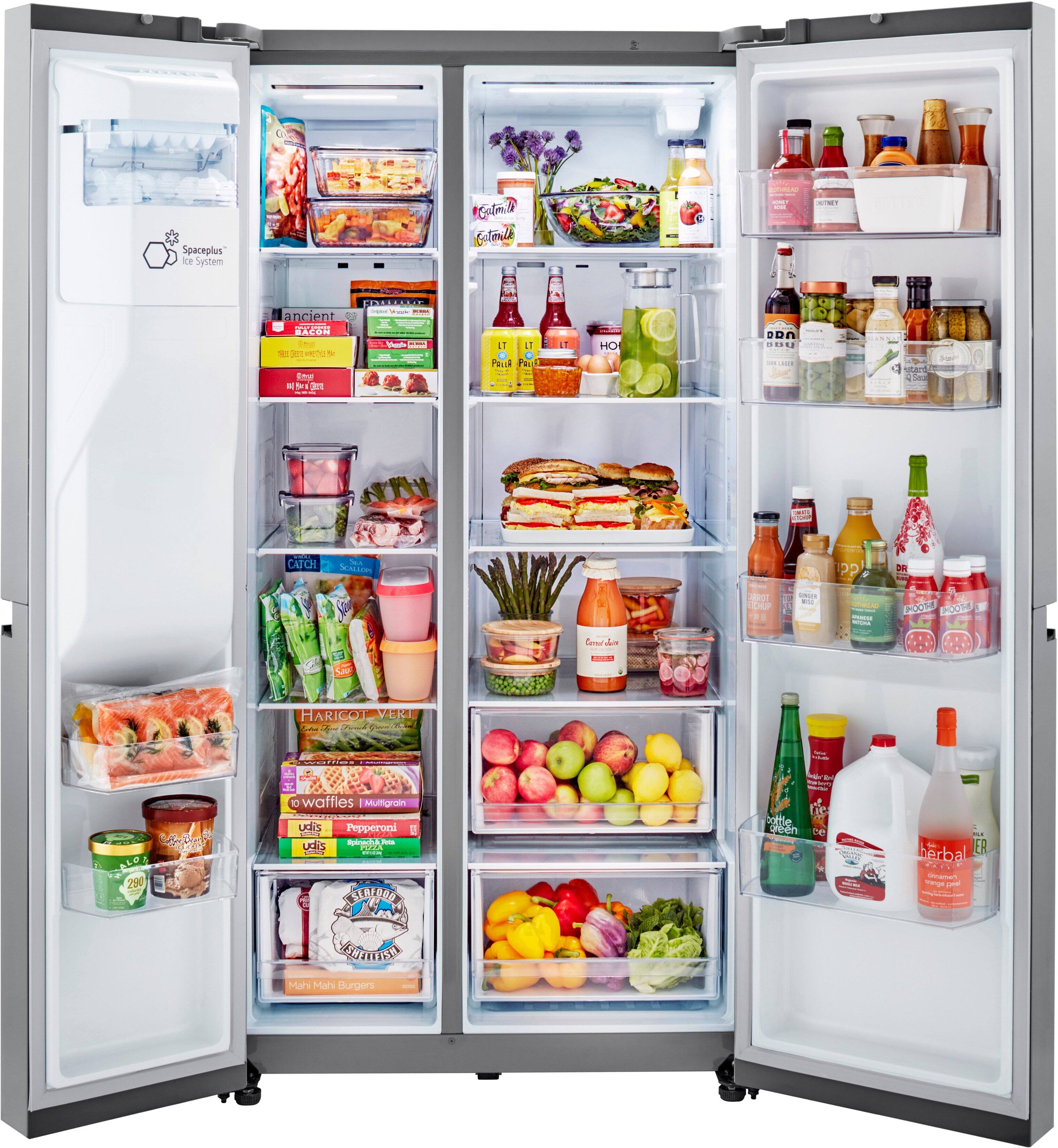 Alt View 20. LG - 23 Cu. Ft. Side-by-Side Counter-Depth Refrigerator with Smooth Touch Dispenser - Stainless Steel.