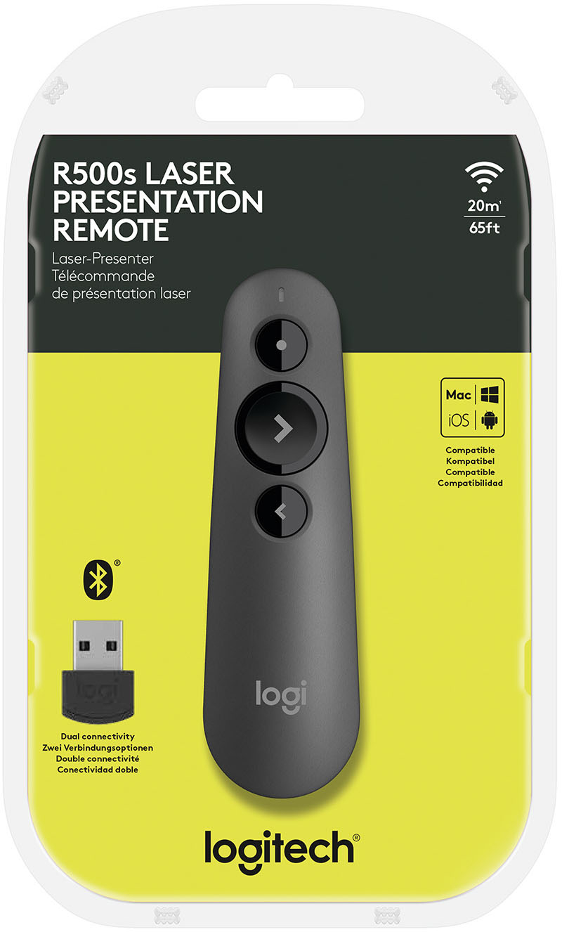 Remote with Laser Pointer,Green,100 ft LOGITECH 910-001350 