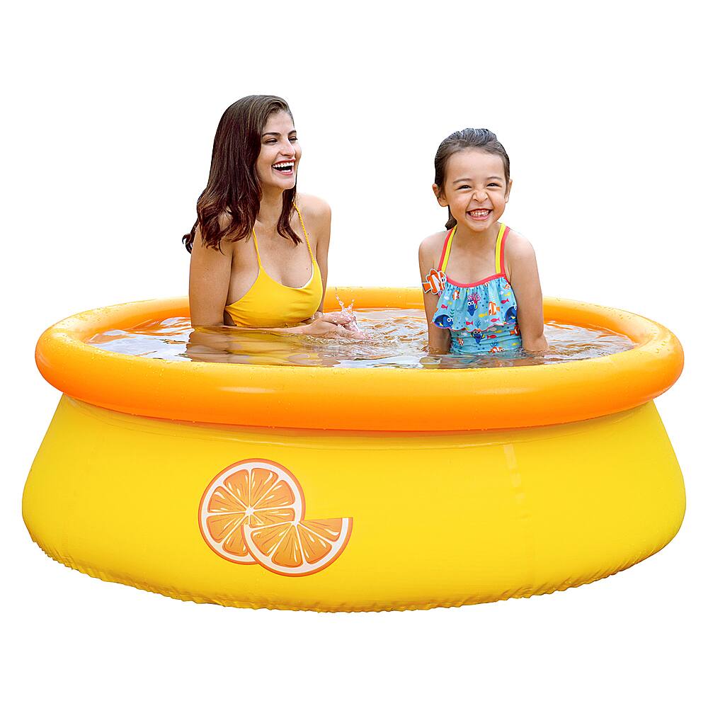 Alt View 12. Jleisure - 5 Foot x 16.5 Inch 3D Orange Inflatable Outdoor Backyard Swimming Pool - Orange.