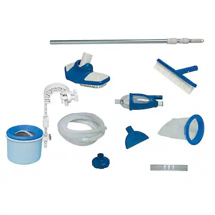 Front. Intex - Deluxe Pool Automatic Surface Skimmer and Maintenance Kit w/ Vacuum & Pole - Multi.