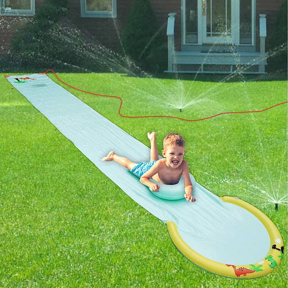 Alt View 11. Hoovy - 16 Foot Kids Backyard Water Splash Slip and Slide Toy with Bodyboard - Multi.
