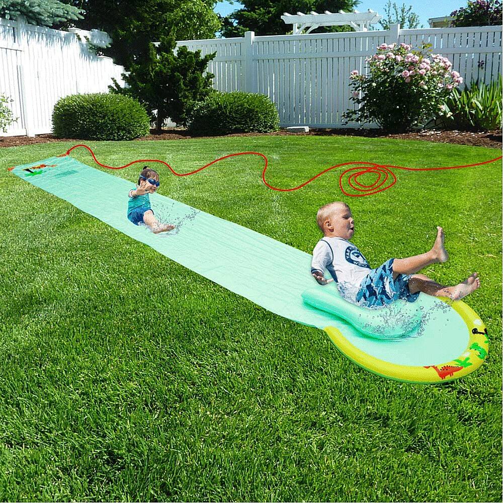 Alt View 13. Hoovy - 16 Foot Kids Backyard Water Splash Slip and Slide Toy with Bodyboard - Multi.