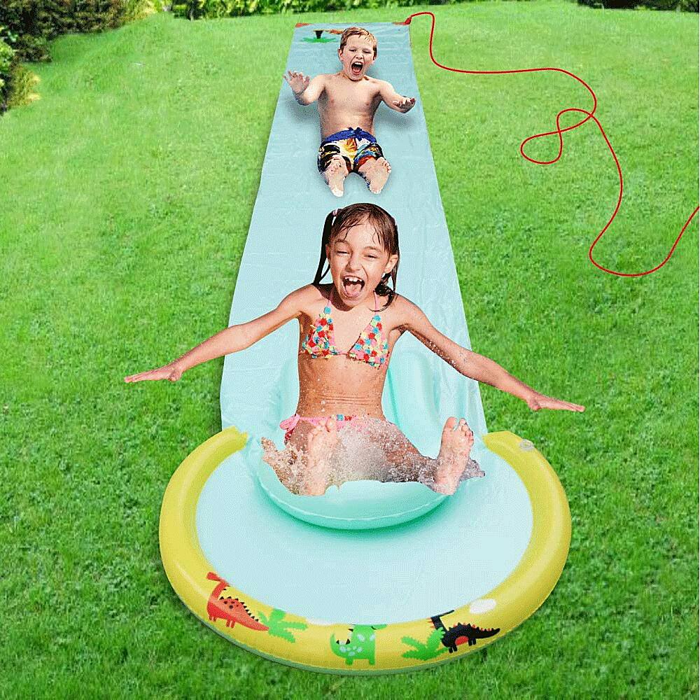 Alt View 14. Hoovy - 16 Foot Kids Backyard Water Splash Slip and Slide Toy with Bodyboard - Multi.