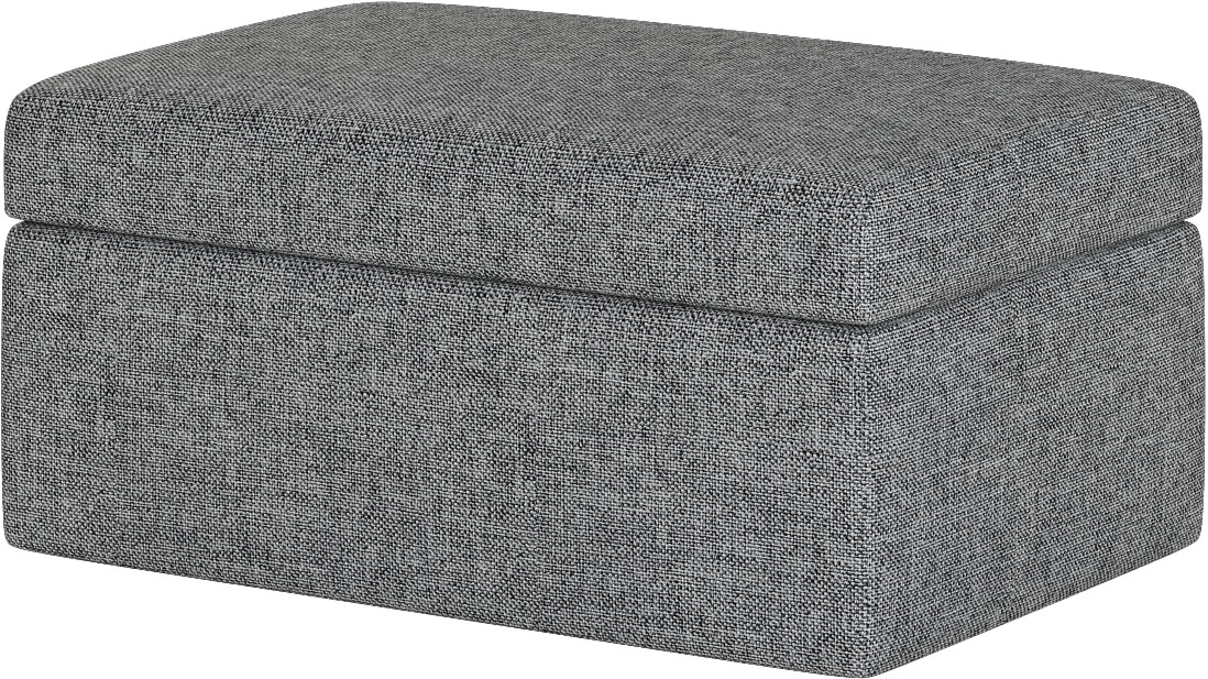 Angle View: Elephant in a Box - Fabric Ottoman - Grey