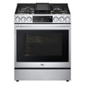 LG - STUDIO 6.3 Cu. Ft. Slide-In Gas True Convection Range with EasyClean and Sous Vide - Stainless Steel