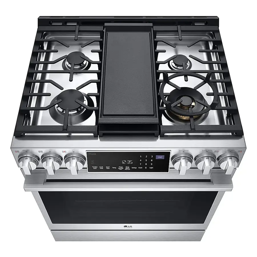 Alt View 20. LG - STUDIO 6.3 Cu. Ft. Slide-In Gas True Convection Range with EasyClean and Sous Vide - Stainless Steel.