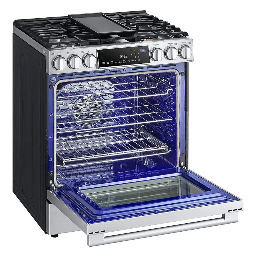Alt View 12. LG - STUDIO 6.3 Cu. Ft. Slide-In Gas True Convection Range with EasyClean and Sous Vide - Stainless Steel.