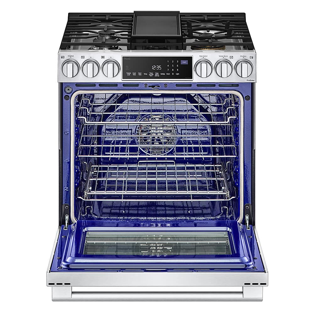 Alt View 13. LG - STUDIO 6.3 Cu. Ft. Slide-In Gas True Convection Range with EasyClean and Sous Vide - Stainless Steel.