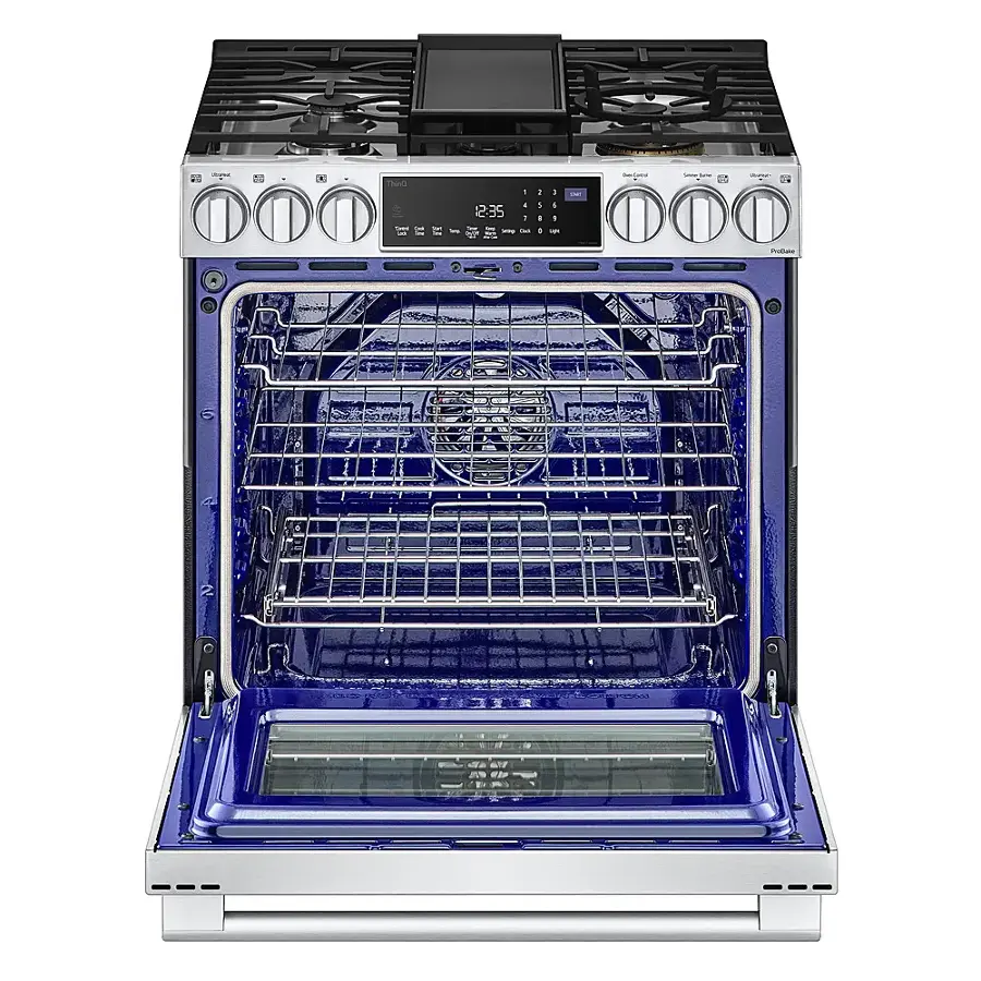 Alt View 13. LG - STUDIO 6.3 Cu. Ft. Slide-In Gas True Convection Range with EasyClean and Sous Vide - Stainless Steel.