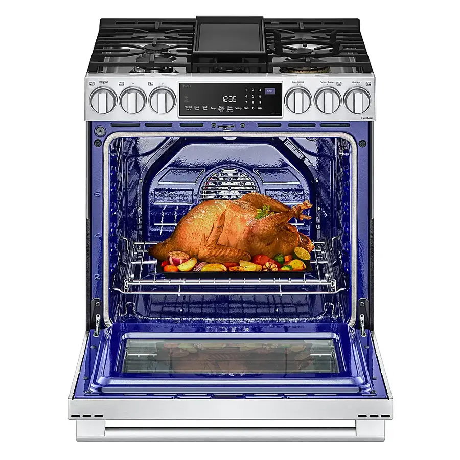 Alt View 17. LG - STUDIO 6.3 Cu. Ft. Slide-In Gas True Convection Range with EasyClean and Sous Vide - Stainless Steel.