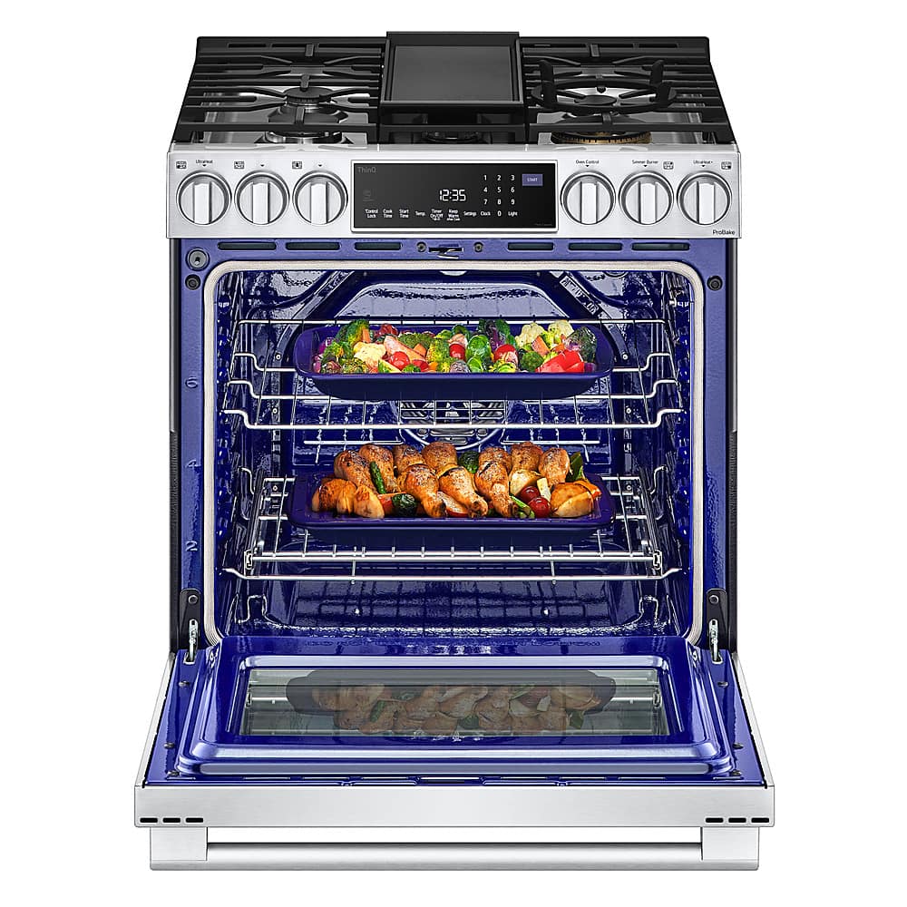 Alt View 18. LG - STUDIO 6.3 Cu. Ft. Slide-In Gas True Convection Range with EasyClean and Sous Vide - Stainless Steel.