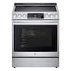 Front. LG - STUDIO 6.3 Cu. Ft. Smart Slide-In Electric True Convection Range with EasyClean and Air Sous Vide - Stainless Steel.