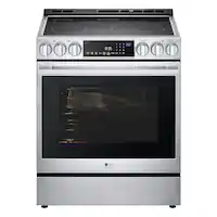 LG - STUDIO 6.3 Cu. Ft. Smart Slide-In Electric True Convection Range with EasyClean and Air Sous Vide - Stainless Steel - Front_Zoom