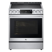 LG - STUDIO 6.3 Cu. Ft. Smart Slide-In Electric True Convection Range with EasyClean and Air Sous Vide - Stainless Steel - Front_Zoom