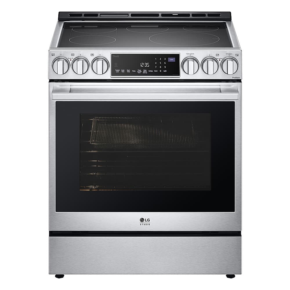 Alt View 20. LG - STUDIO 6.3 Cu. Ft. Smart Slide-In Electric True Convection Range with EasyClean and Air Sous Vide - Stainless Steel.