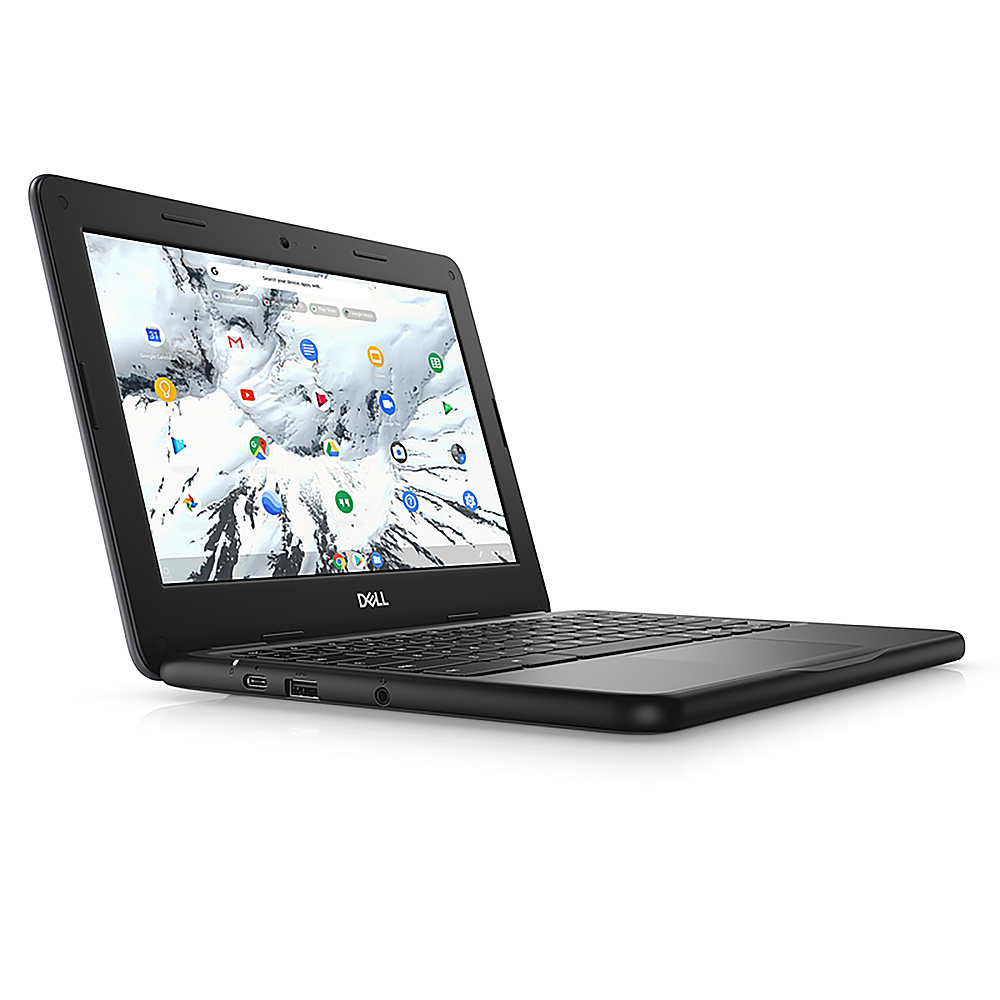 Angle View: Dell - Chromebook 11 3000 11.6" Touch-Screen Chromebook - Intel Celeron - 4 GB Memory - 32 GB eMMC - Gray