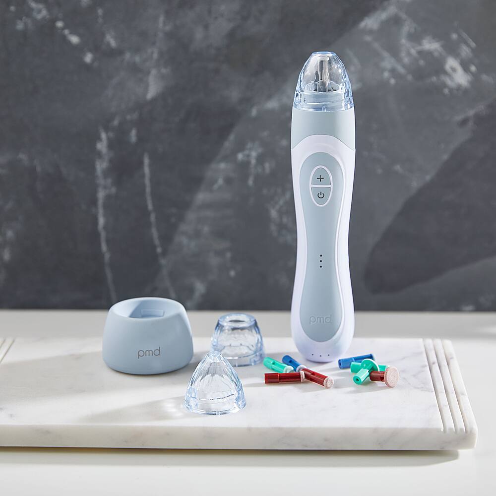 Left. PMD Beauty - Personal Microderm Elite Pro Device - London Fog Grey.