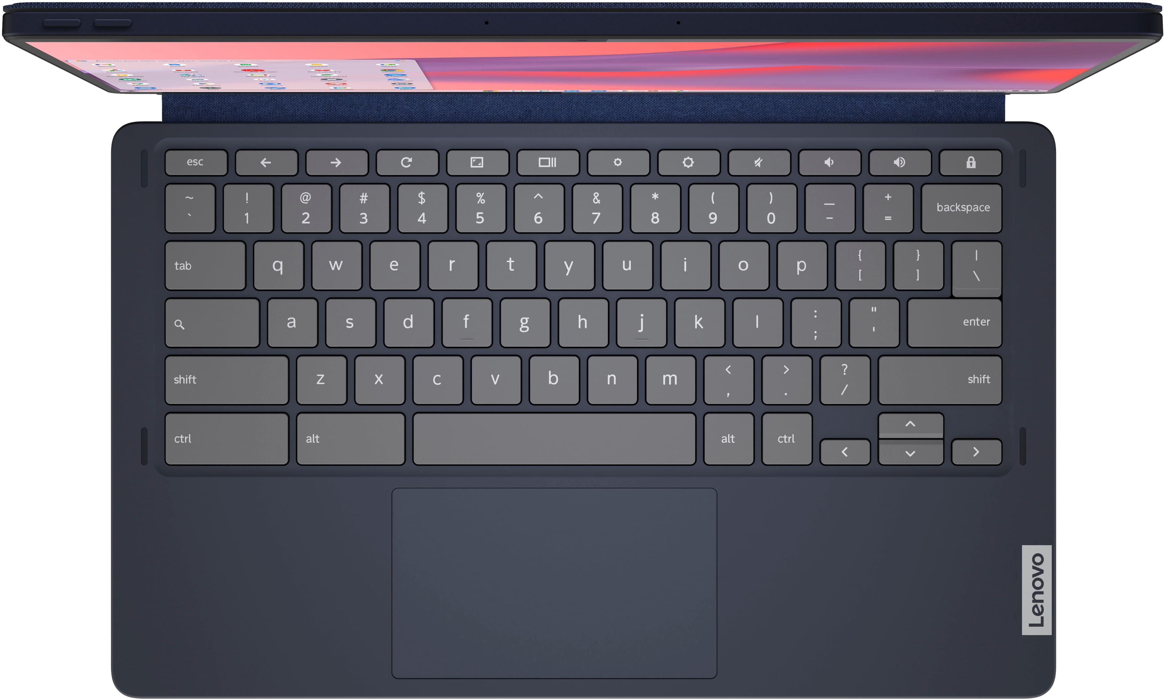 Alt View 4. Lenovo - IdeaPad Duet 5 Chromebook - 13.3" FHD Touchscreen 2-in-1 Tablet - Snapdragon 7cG2 - 8GB - 128GB eMMC - with Keyboard - Abyss Blue.