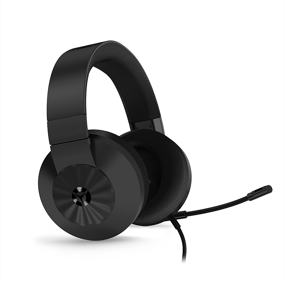 Angle View: Lenovo - Legion H200 Wired Gaming Headset for PC - Black