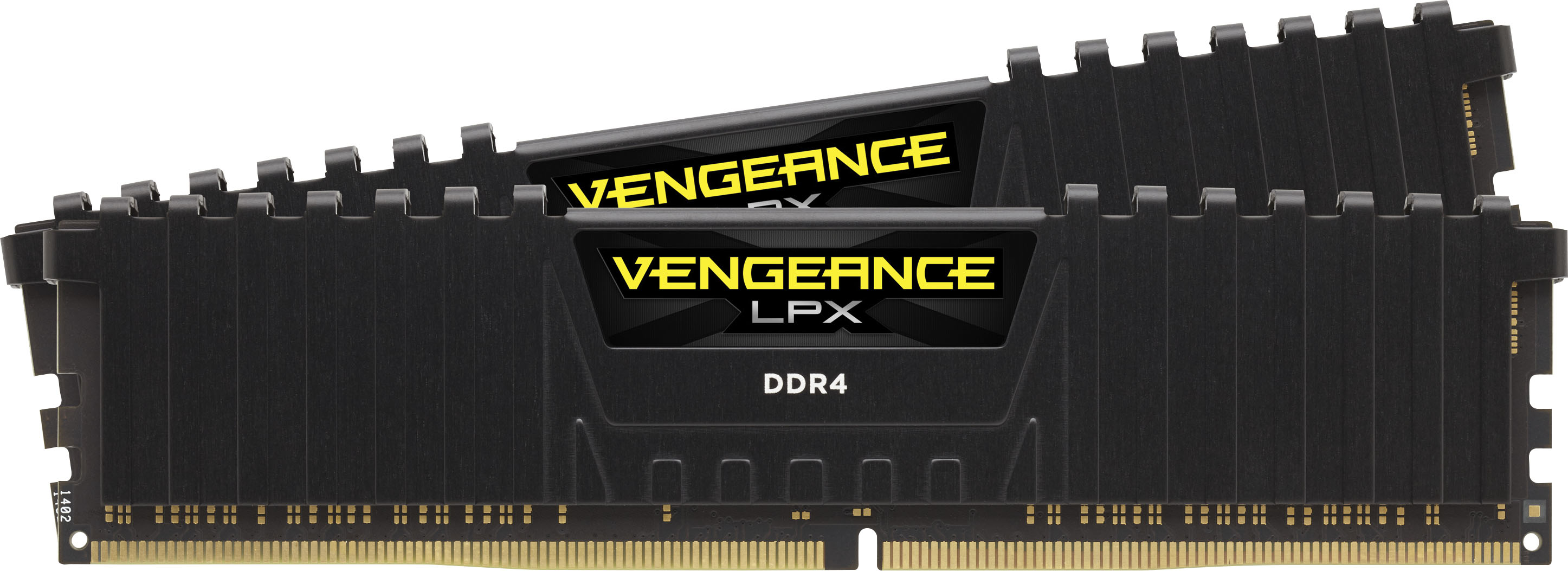 Front. CORSAIR - VENGEANCE LPX 16GB (2x8GB) DDR4 3200MHz C16 UDIMM Desktop Memory - Black.