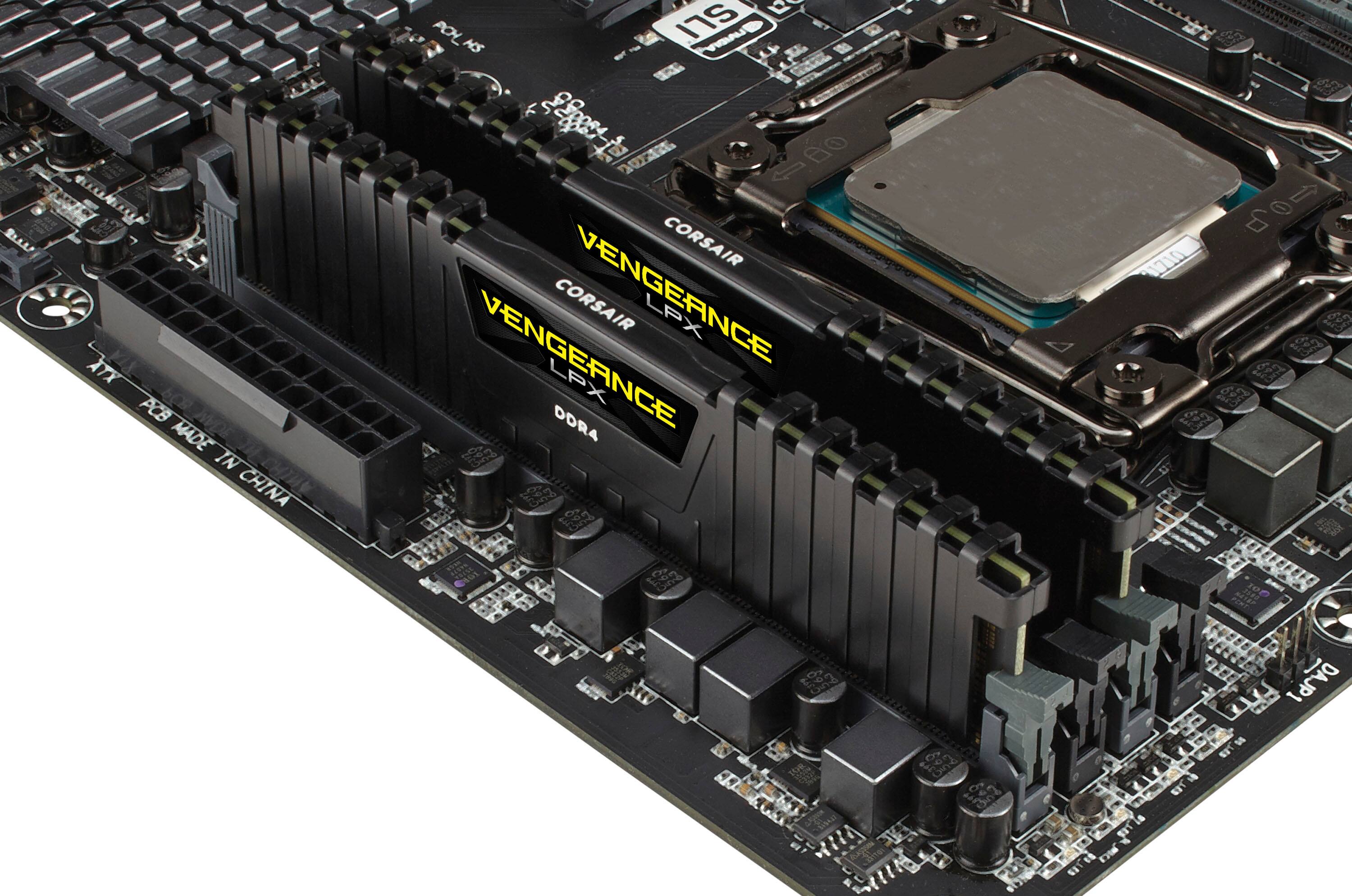 Alt View 12. CORSAIR - VENGEANCE LPX 16GB (2x8GB) DDR4 3200MHz C16 UDIMM Desktop Memory - Black.