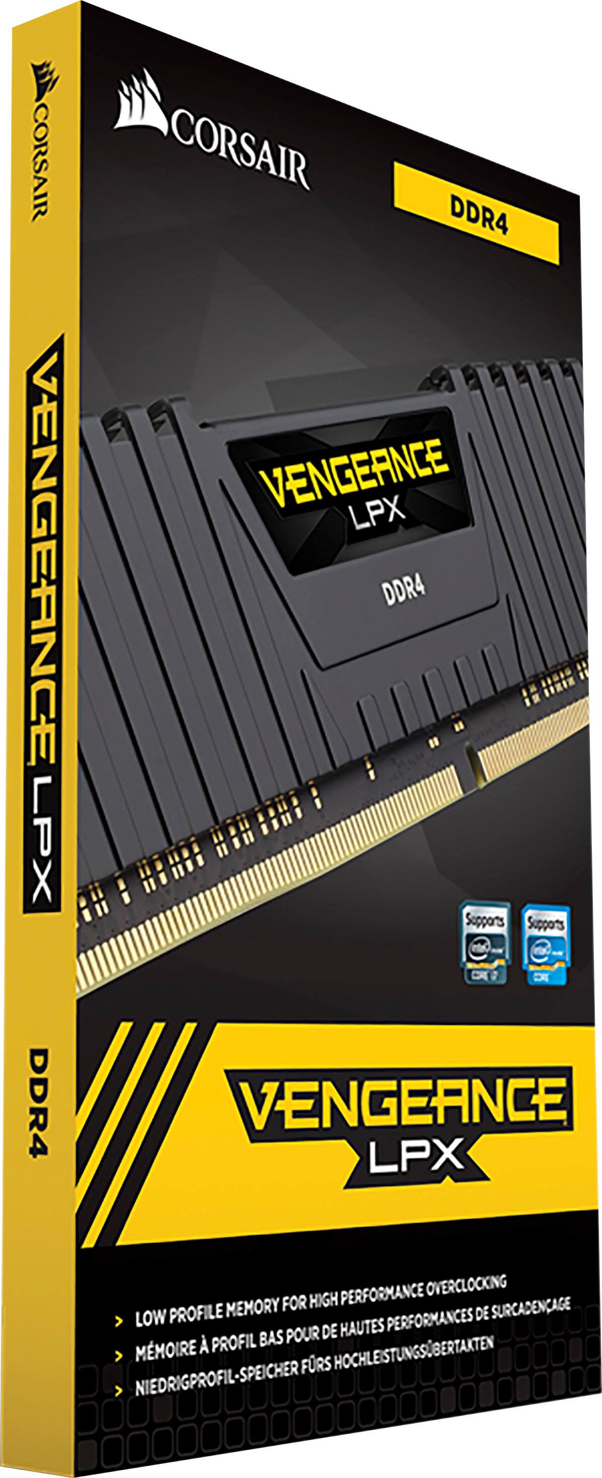 Alt View 13. CORSAIR - VENGEANCE LPX 16GB (2x8GB) DDR4 3200MHz C16 UDIMM Desktop Memory - Black.