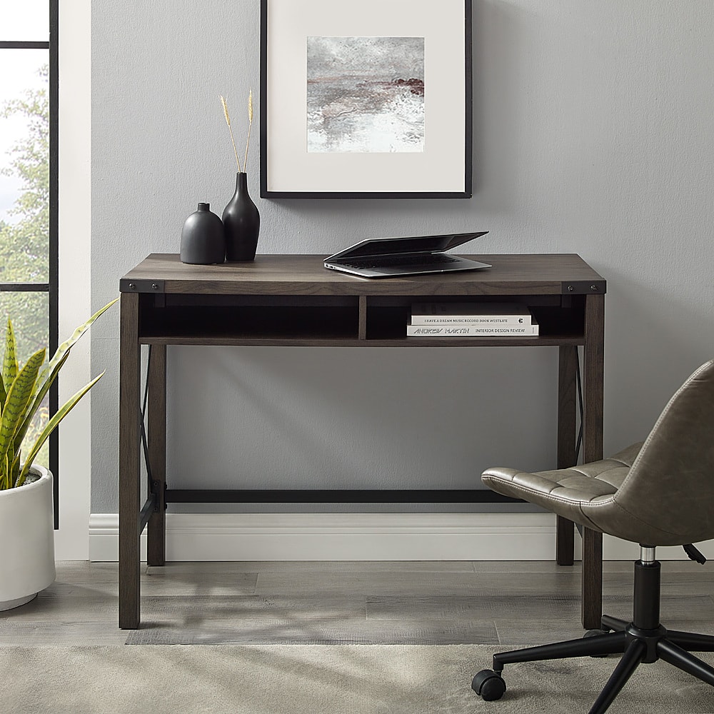 Best Buy Walker Edison 42" Modern Farmhouse Wood XFrame Cubby